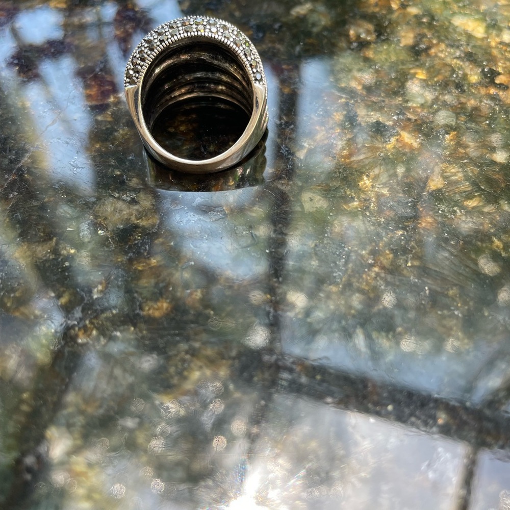 Black Zircon Marcasite Ring - Picture 4 of 5